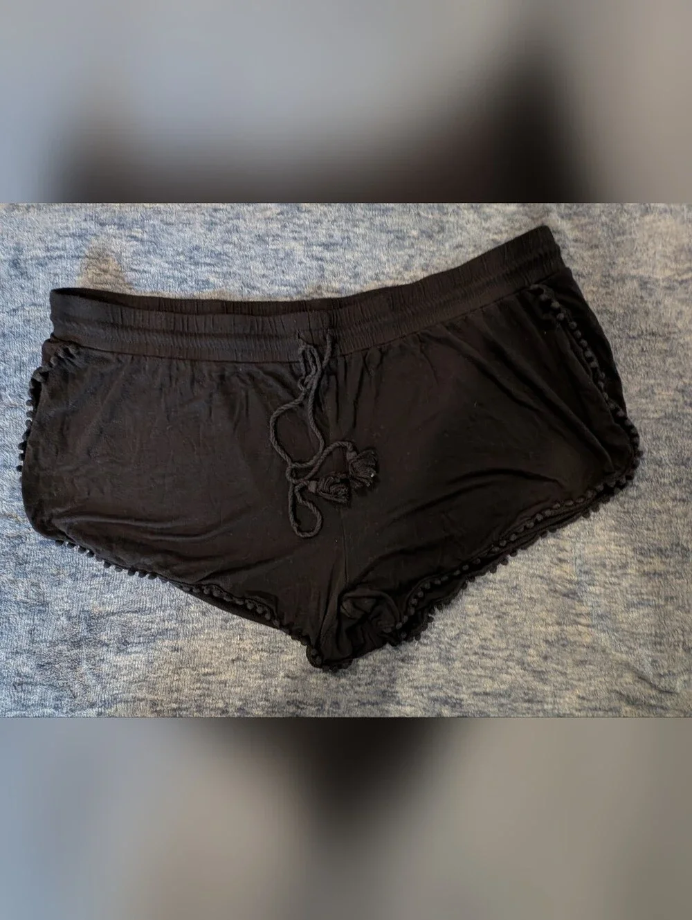 Mae Large Black Two-Piece Lounge Set - Scoop Tank & Elastic Waist Shorts
